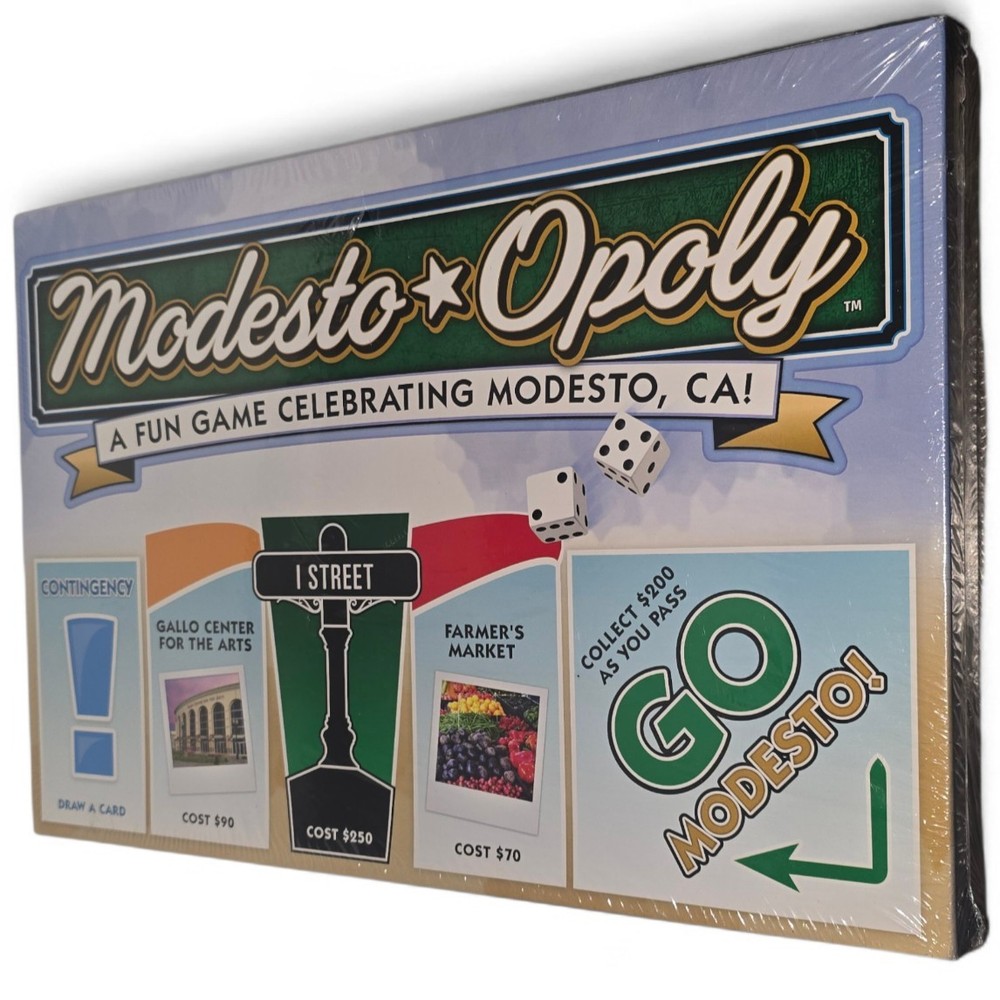 Late For The Sky Modesto-Opoly Board Game California NEW FACTORY SEALED