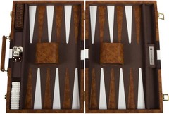Portable Backgammon Game – Luxury Medium Set with Felt Interior for 2 Players