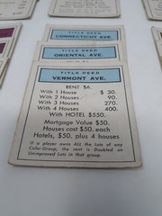 VINTAGE 1961 MONOPOLY Title Deed Cards Full Set of 28
