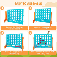 Giant 4-In-A-Row, Wall Mounted & Tabletop Four Connect Game, Indoor Outdoor Boar