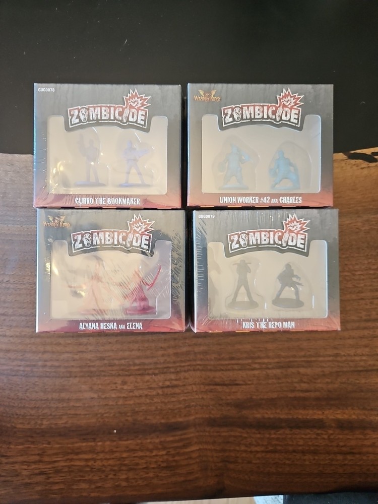 CMON Zombicide Lot Of 4 Promo Survivor / Character Miniature Kris Curro Charles
