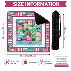 Mahjong Game Mat 31.5″ Non-Slip Waterproof Table Mat with Carry Bag Thick