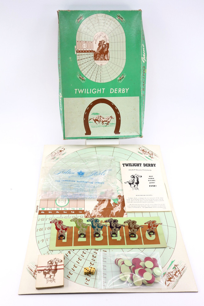 Vintage 1944 Twilight Derby Horse Racing Board Game 100% Complete