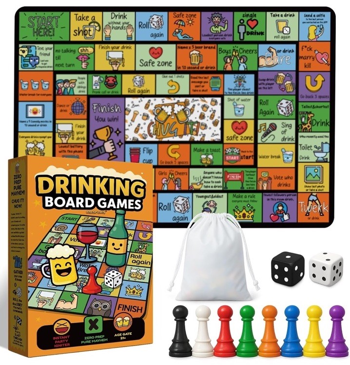Funny Drinking Board Game Adult Party Game 2-8 Players