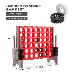 Jumbo 4-to-Score 4 in A Row Giant Game Set Outdoor Indoor Adults Kids Family Fun