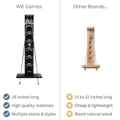 Shoot the Moon Game, Large 18 inches, Black Stained Solid Wood Board with Met…