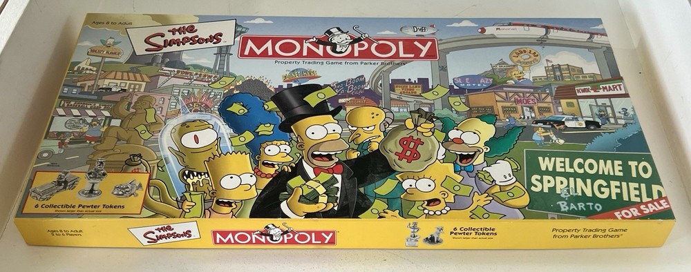 The Simpsons Monopoly Board Game Welcome to Springfield Parker Brothers Complete