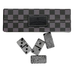 Dominos Set for Adluts Double 6 Jumbo Domino Set 28 Thick Marbleized Black …