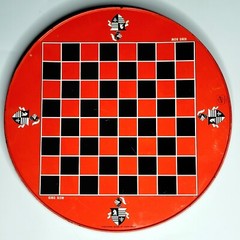 VINTAGE Chinese Checkers Ohio Art USA Two Sided Round Multicolored Tin NO PAWNS