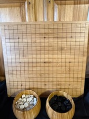 Bamboo Board GO Game Ancient Chinese Strategy White / Black Stones