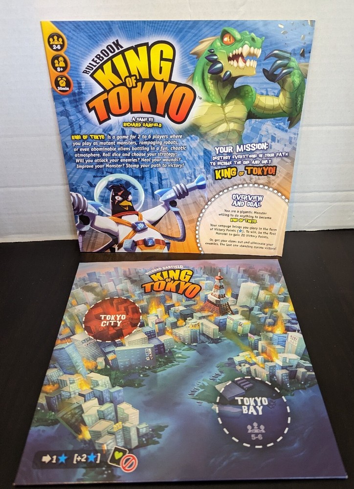 King Of Tokyo 2016 Edition Gameboard And Instructions ONLY EUC