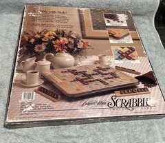 Milton Bradley Scrabble Deluxe Crossword Board Game Rotating Turntable 1988