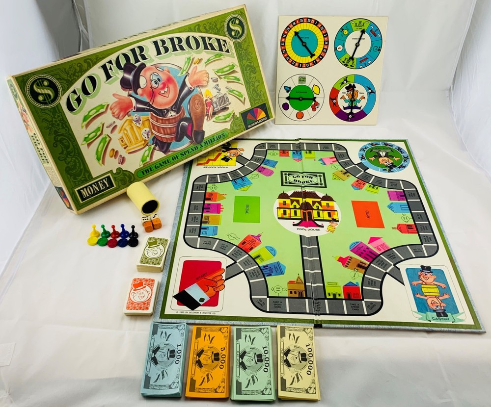 1976 Go For Broke Board Game by Selchow & Righter Complete in Great Conditon