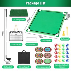 34 Pcs 3-in-1 Battle Golf Game Set with Stand & Club, Jumbo 32″ x32“ Chipping…