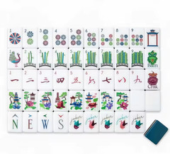 Luxury American Mahjong Set 160 Engraved Acrylic Tiles Navy Blue Gatsby
