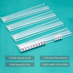 Compact White Acrylic Mahjong Rack and Pusher Set – 17.72 Inches, 4 Pack