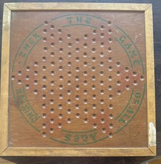 Vintage Hand Made Chinese Checkers Wood Game Board