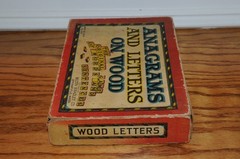 Vintage Game Anagrams Letters On Wood Tiles Milton Bradley USA #4719 Springfield