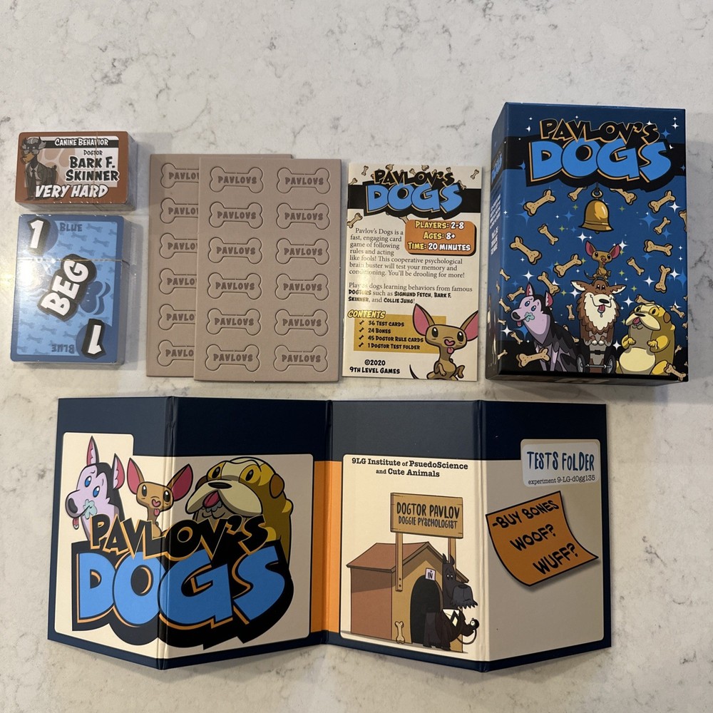 Open Box – 9th Level Games – Pavlov’s Dogs Cards Unopened And Tokens Unpunched