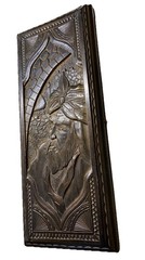 VINTAGE Soviet Hand Carved WOOD BACKGAMMON Board Game USSR Arab Sheikh Design