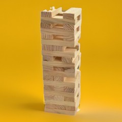 🎲72pc Mini Wooden Tumbling Stacking Tower Blocks Board Game Family Fun New