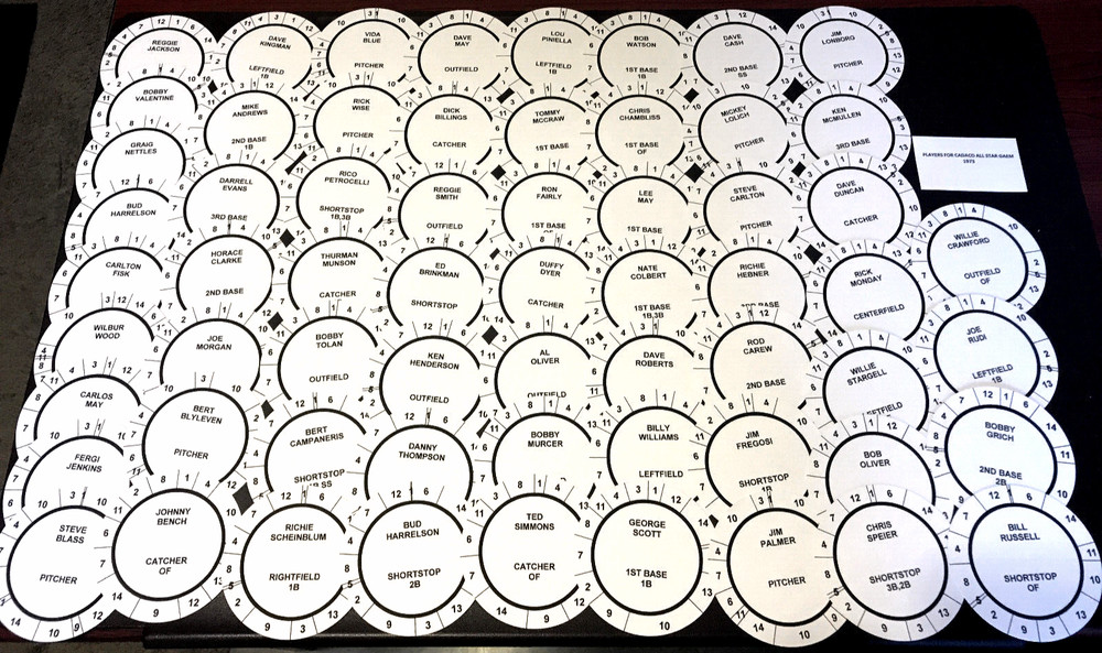 Players for 1973 Cadaco All-Star Baseball Game 61 Pre-Cut discs