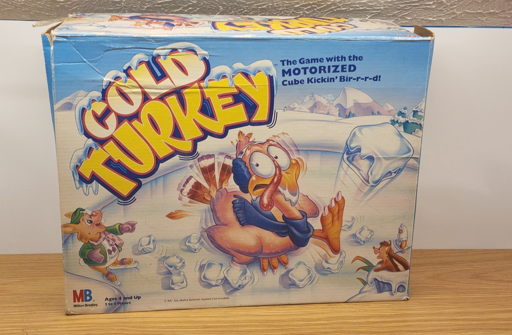 Vintage 1995 Cold Turkey Game Milton Bradley 100% Complete & Works Used In Box