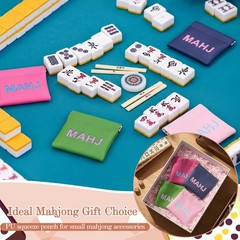 Mahjong Dice Bags 3.8 x 3.9 in PU Squeeze Mahjong Pouch Mini Dice Coin Tiles …