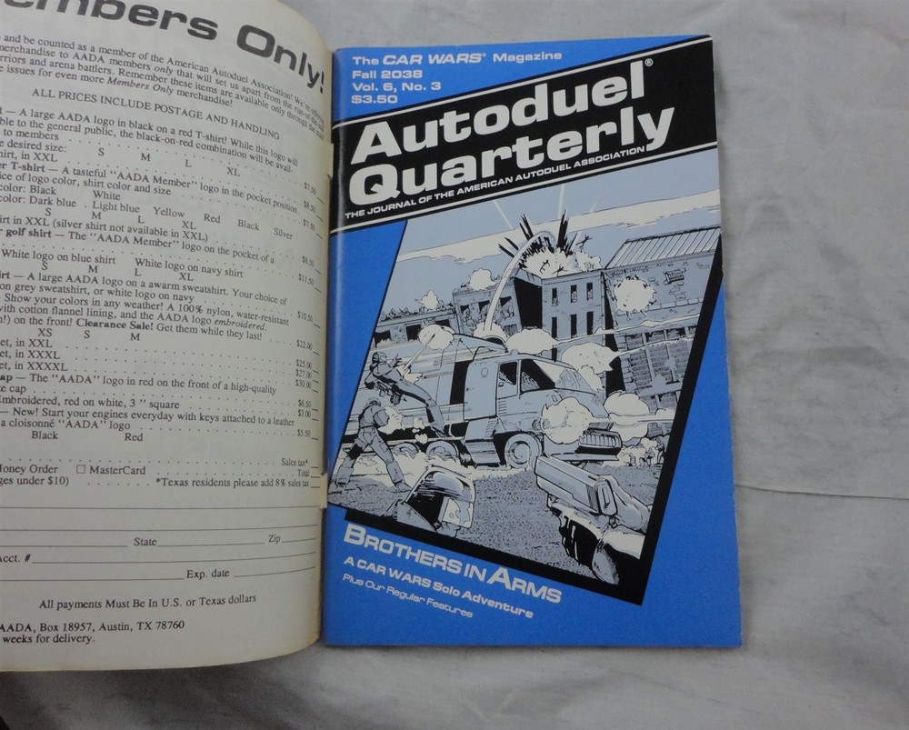 Car Wars Autoduel Quarterly Vol. 6 No.3 Fall 2038 w/Solo Adventure SJG8723