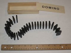 Dominoes Set 28 Wooden Dominoes In Box w/Instructions – Play, Tile Game, Kid Toy