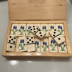 HANDPAINTED TEXAS BLUEBONNETS Extra Thick DOMINOES Texas Imagineering