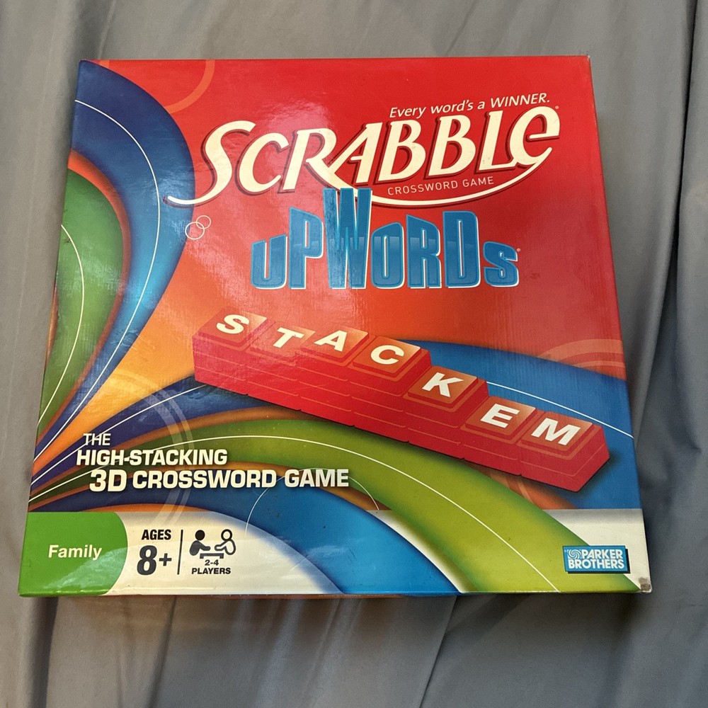 Scrabble Upwords Game 3D Crossword Game Stacking High Tiles COMPLETE Excellent