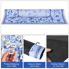 Jongyance Large Blue Printed Mahjong Mat 31.5 x x 0.08 inches,