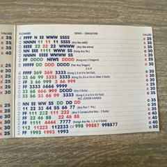Vintage National Mah Jongg League 56th Year Official Hands & Rules Card 1993-94