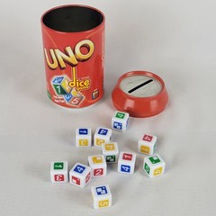 Uno Dice Game 2011 Red Can Pop Open Fast Fun NO Instructions Manual