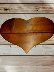 Vintage Handmade Heart Shaped Wood Checkerboard Game Folk Art Wall Hanging