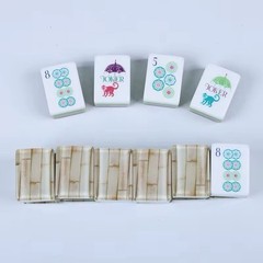NEW! Vibrant Bamboo Grain Acrylic 4-Layer American Mahjong Tile Set 160 Tiles