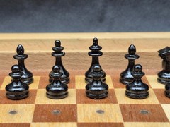 Vintage Soviet Wooden Pegged Chess Set Folding Wooden Box USSR