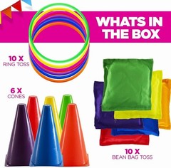 Multicolored 3-in-1 Yard Game Set for Kids & Family Outdoor Indoor Play