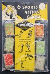 1950s NOS Mini Pinball Games Made In Hong Kong 6 Different Sport Action Games