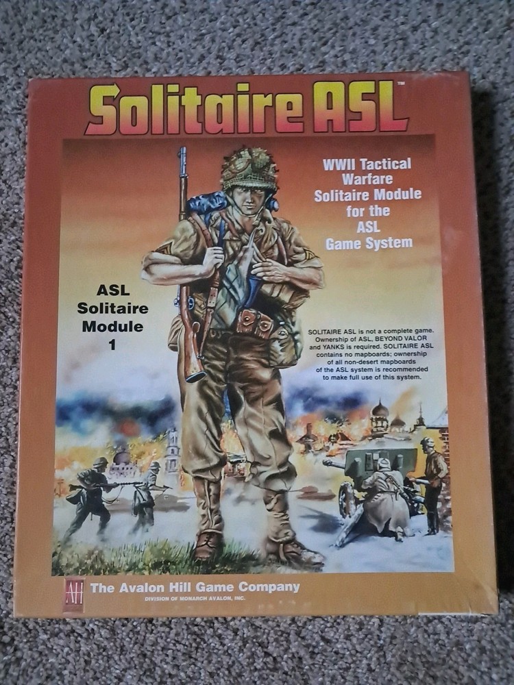 New Avalon Hill #8239 Advanced Squad Leader Solitaire Module 1 Unpunched Game T