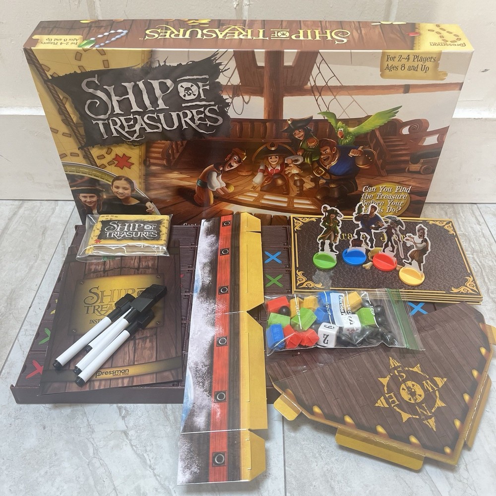 Ship of Treasures Kids Game Invented by 10 Year Olds Ages 8+ Pressman Complete!