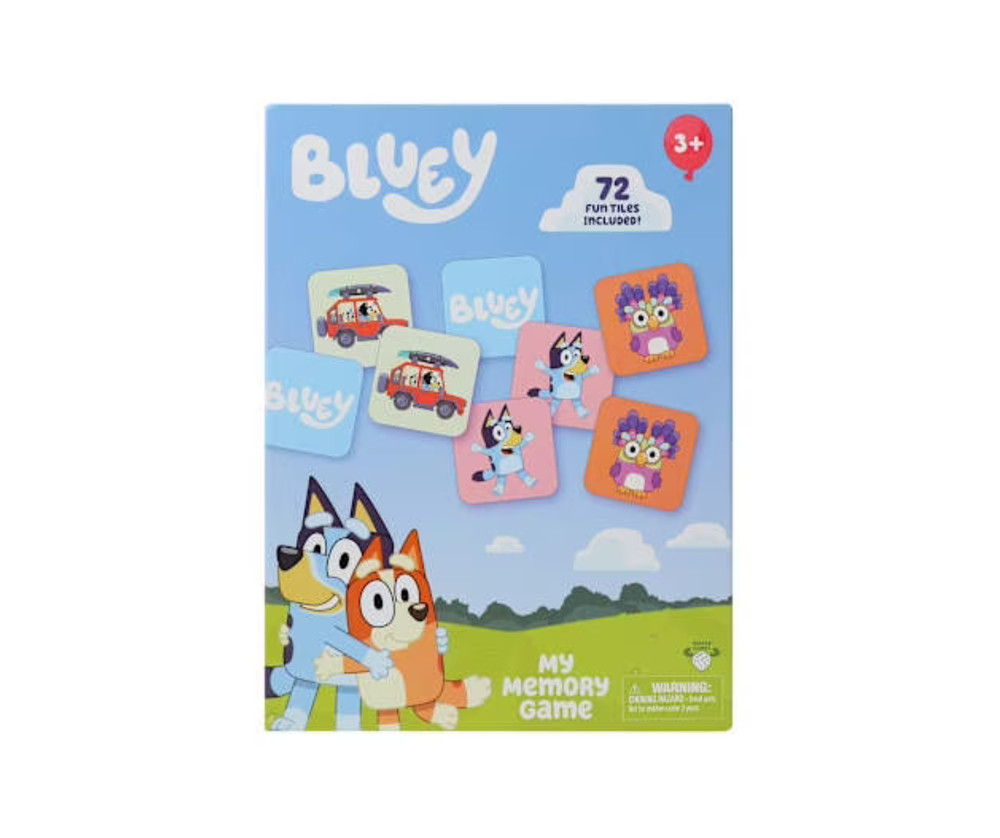 Bluey™ My Memory Game 72 Cards Matching Skills 2-6 Players Portable & Durable