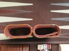 Vintage Backgammon Briefcase Set Game Folding Carry Case Brown No Manual