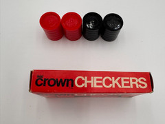 Vintage Whitman Brand Crown Checkers (1969) 24 Piece Plastic Red and Black, NEW