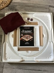 SCRABBLE DELUXE Edition Rotating Turntable COMPLETE 1989 #4034 Mahogany Tiles