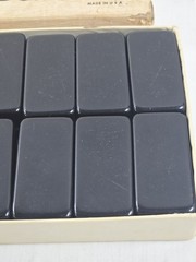Vintage Marblelike Super Thick Dominoes Game Set Made in USA Traditional Tile