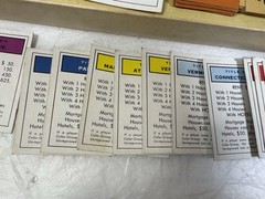 Vintage 1954 Monopoly Game Yellow Box Wooden Tokens Incomplete. See Description.