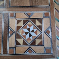 Mediterranean Backgammon & Checkers Set Marquetry Mother Of Pearl Inlay 20″
