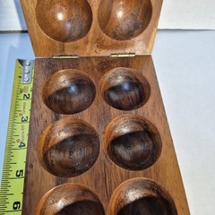 Vintage Folding Wooden Mancala Board Game Large 20″ Solid Wood Strategy Set